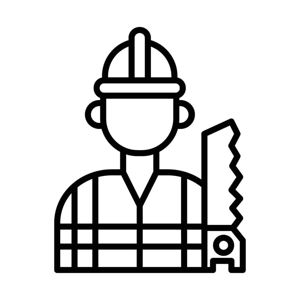 Carpenter Line Icon Design vector