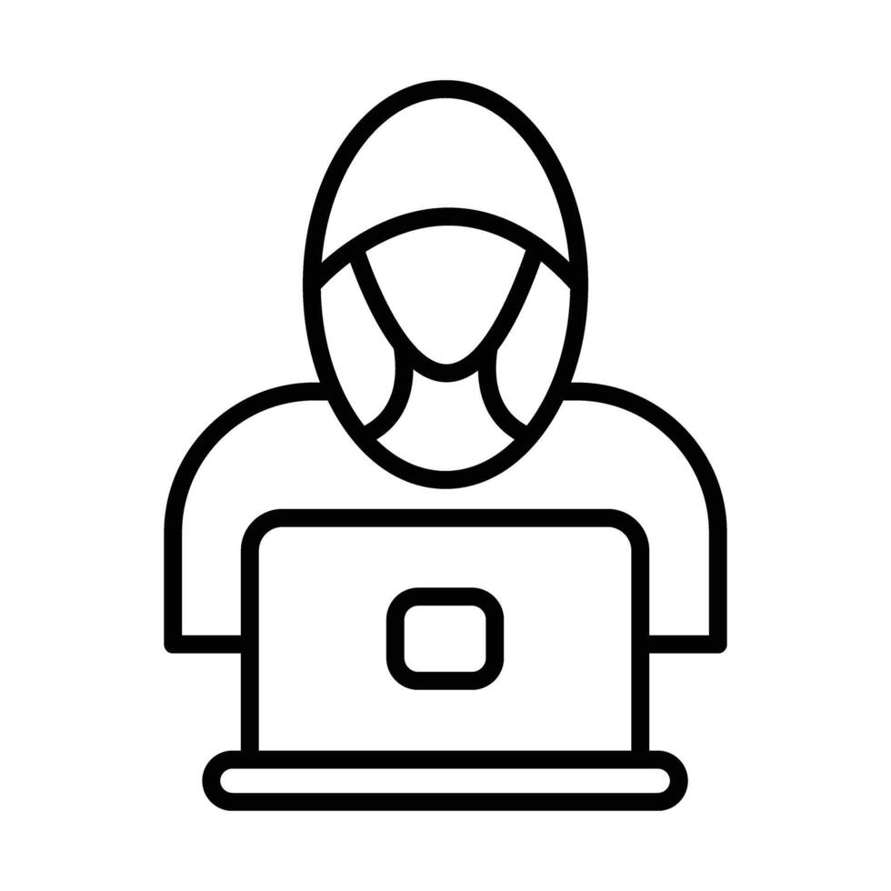 Hacker Line Icon Design vector