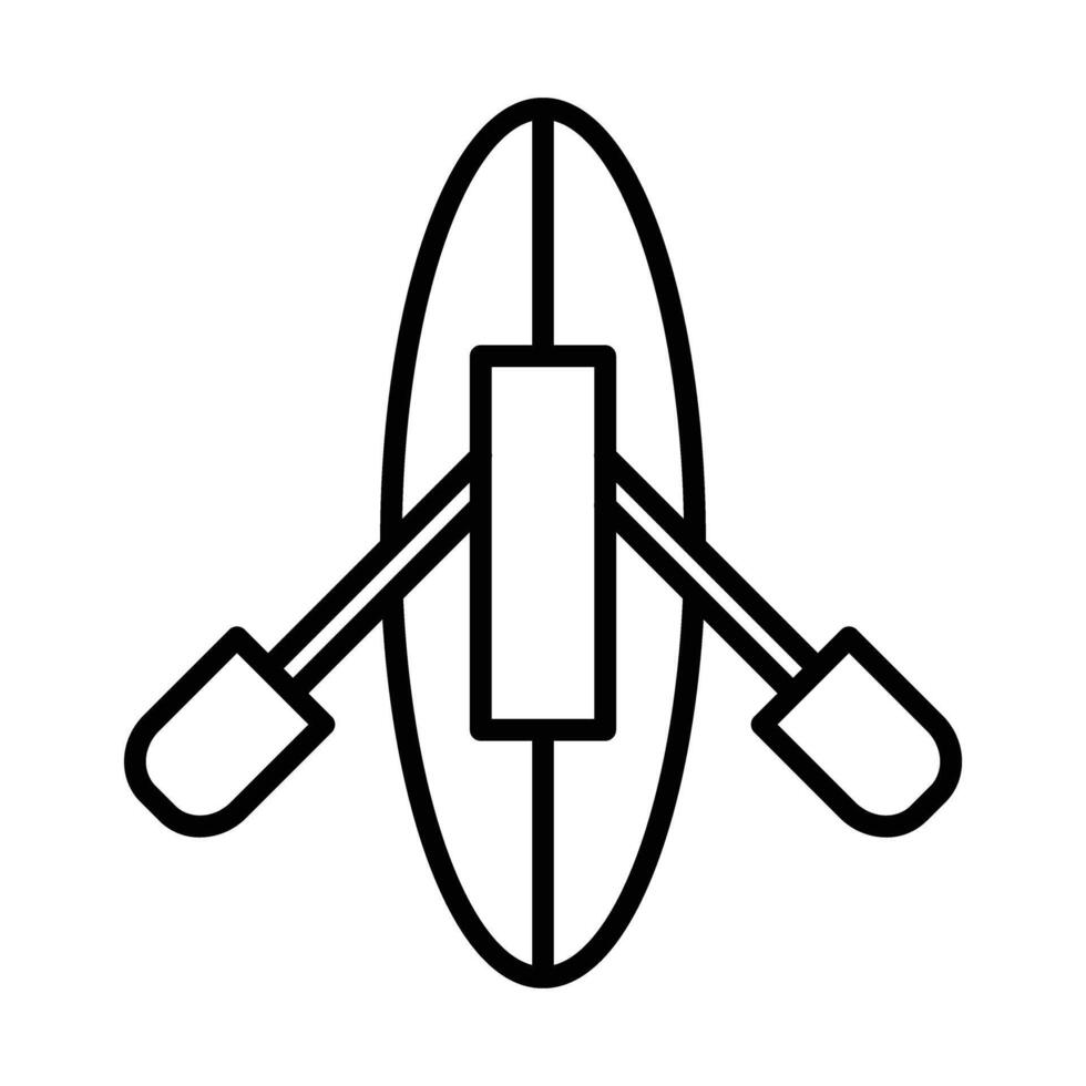 Rowing Line Icon Design vector