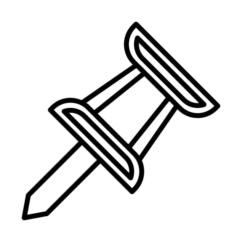 Push pin Line Icon Design vector