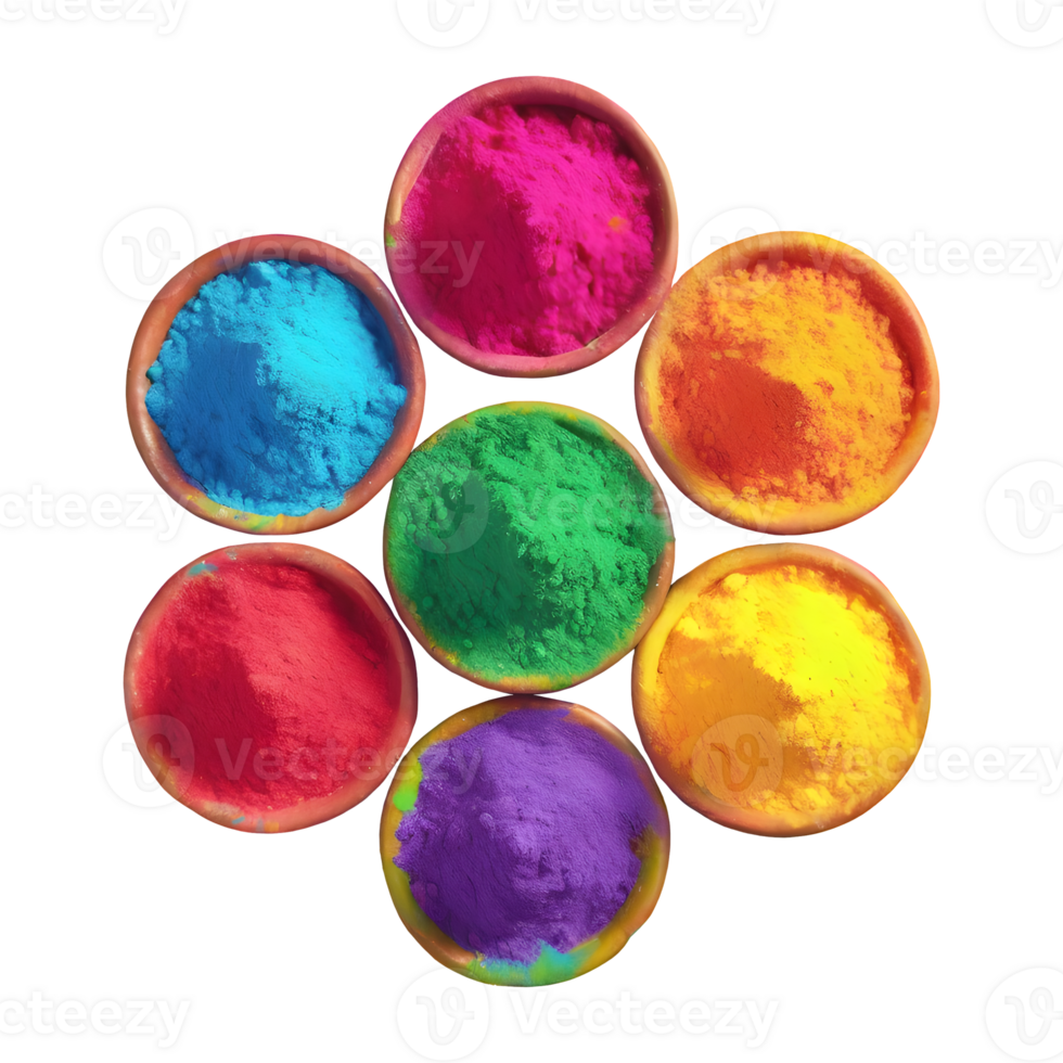 Holi color powder isolated on transparent background png