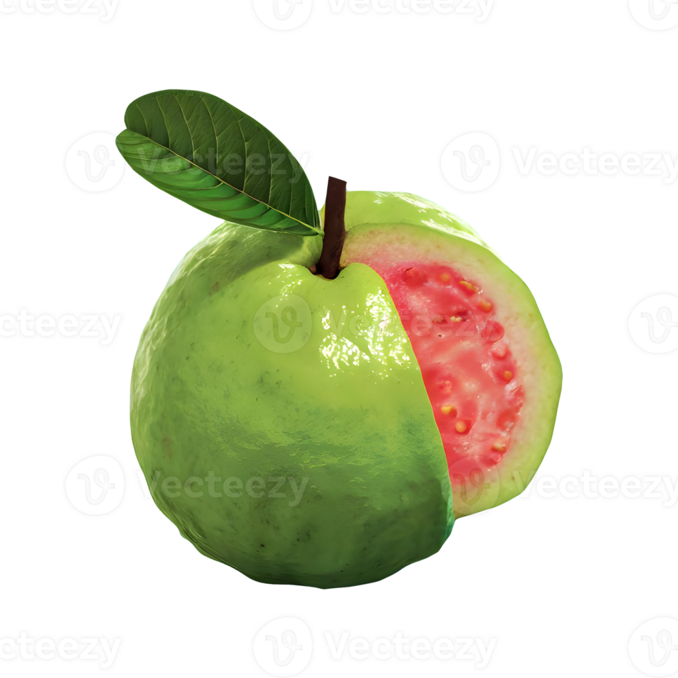 Fresh guava fruit isolated on transparent background png