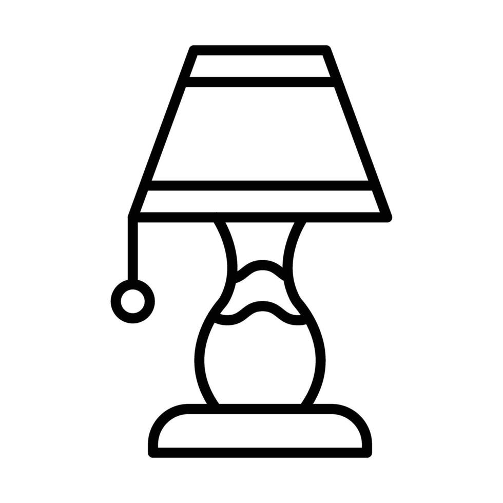 Table Lamp Line Icon Design vector