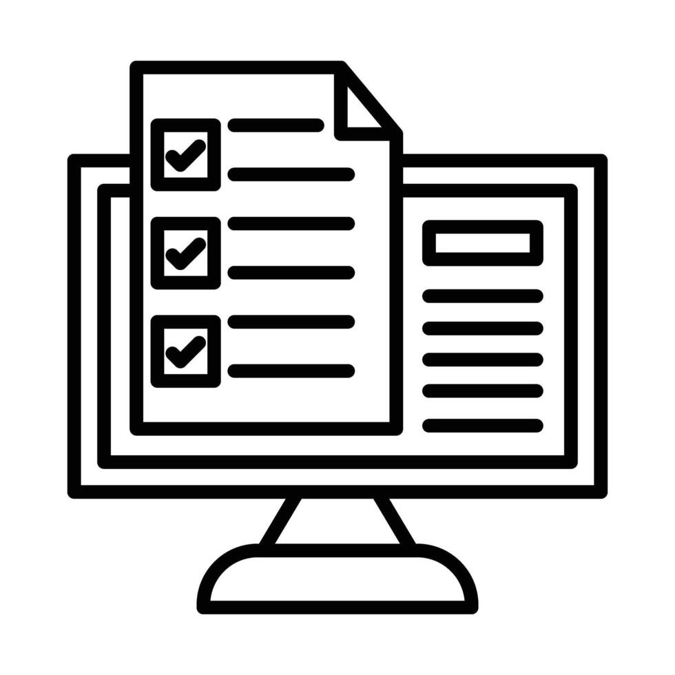 Online test Line Icon Design vector