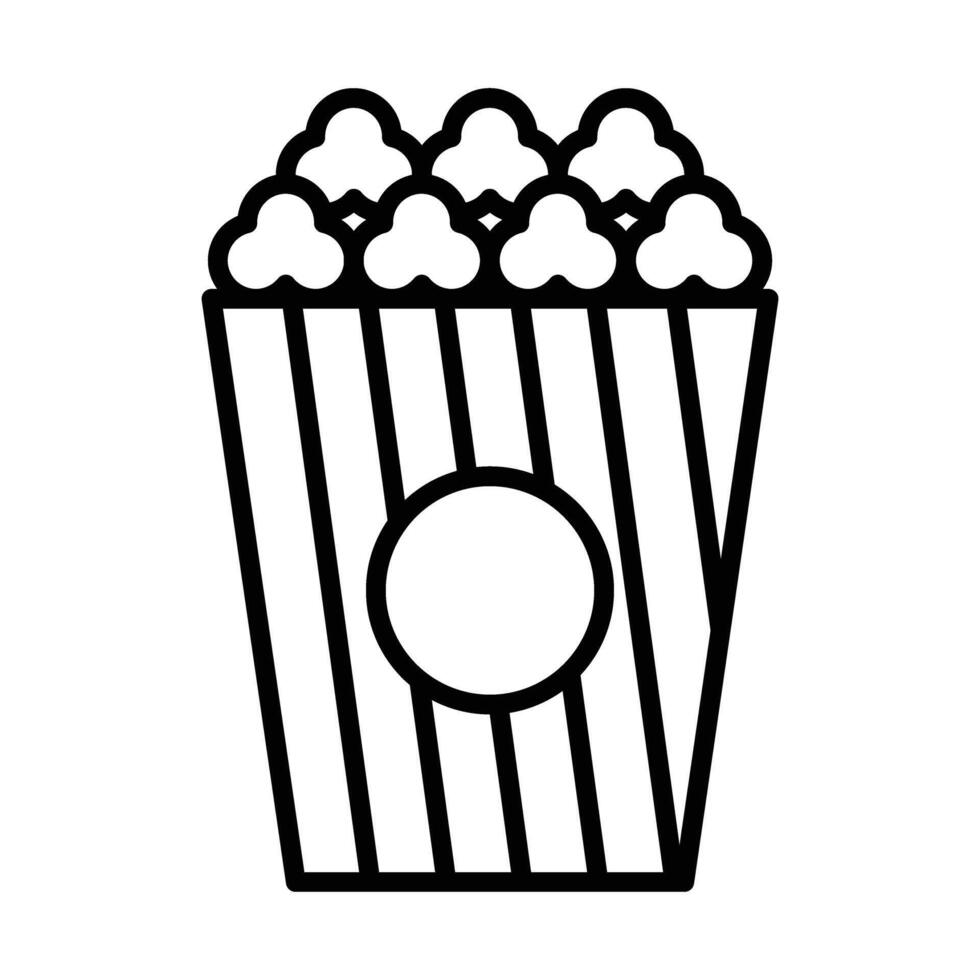670-Popcorn Line Icon Design vector