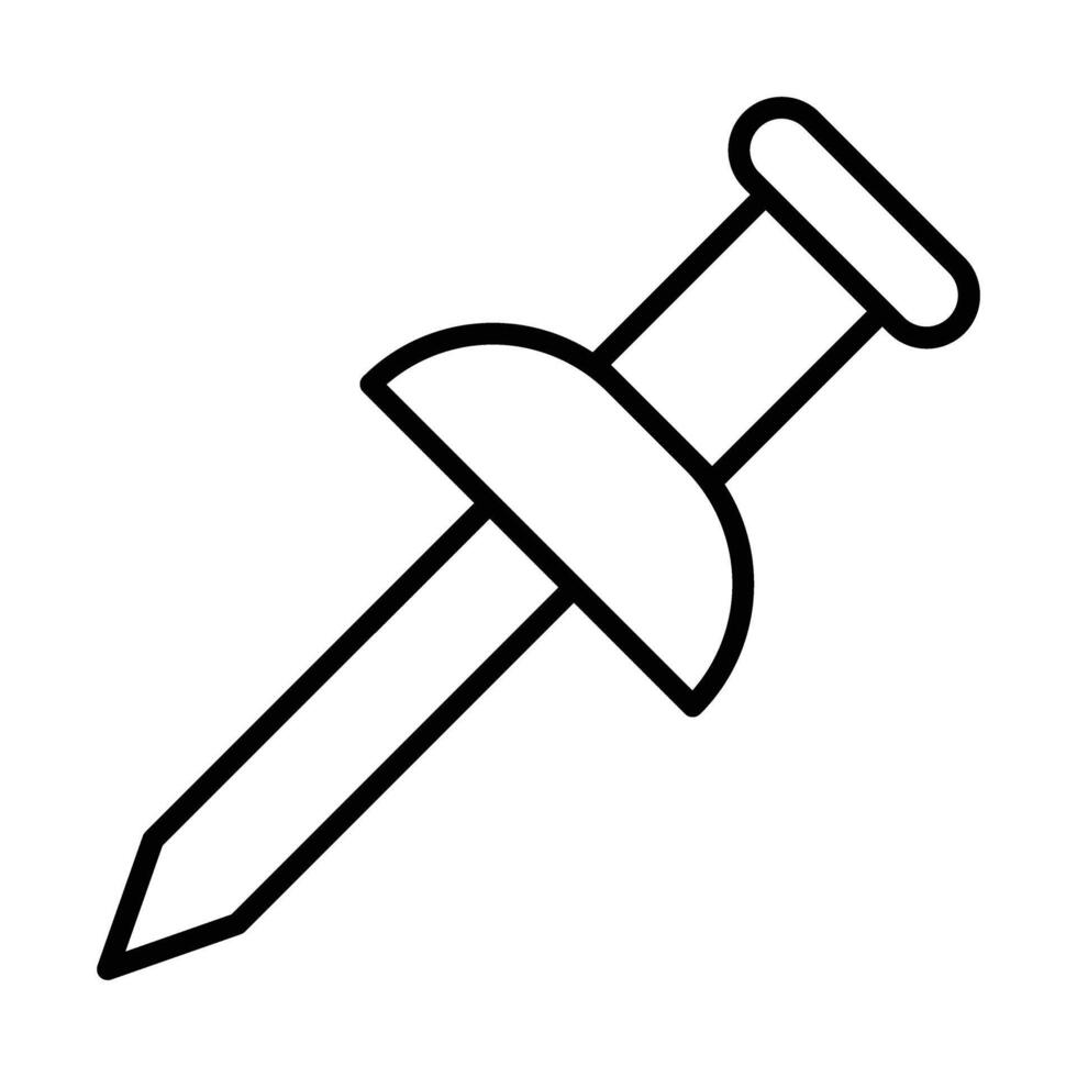 Pin Line Icon Design vector