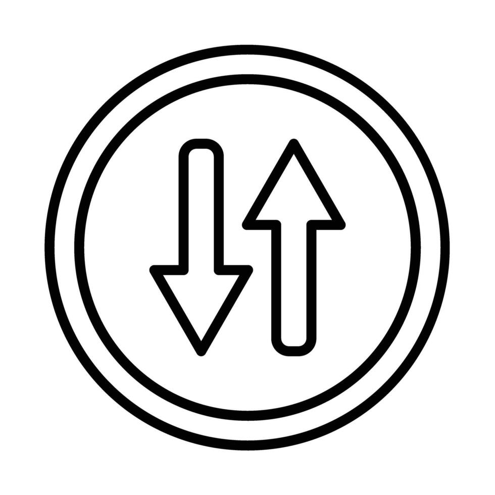 Give way Line Icon Design vector