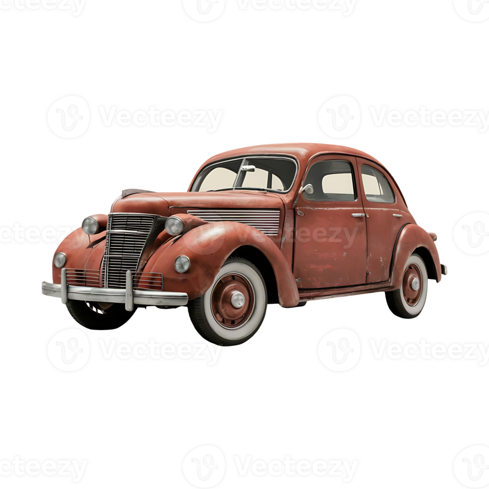 Antique old car isolated vintage sport car cut out isolated on transparent background png