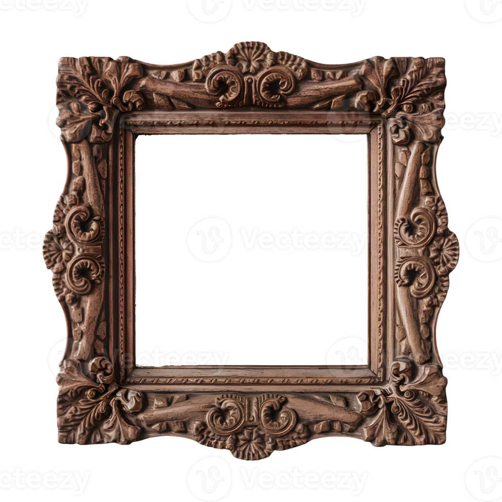 Classic frame skillfully carved isolated on transparent background png