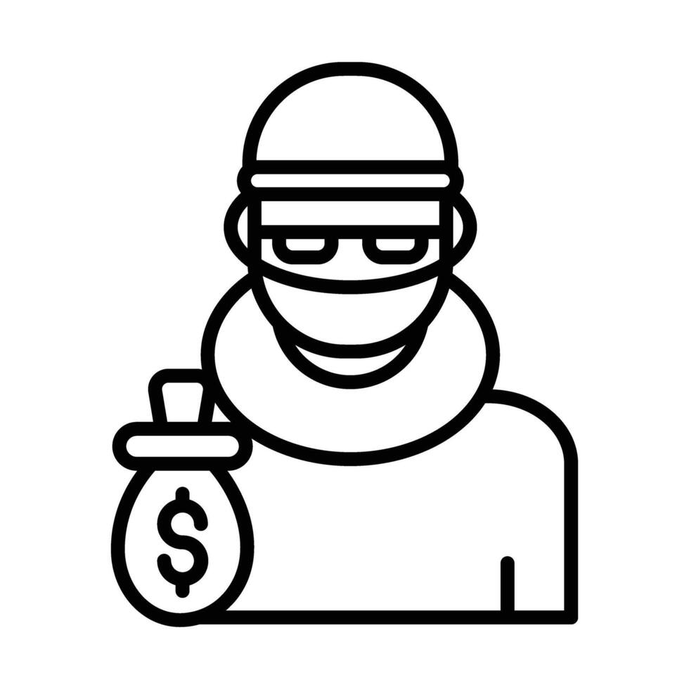 Robbery Line Icon Design vector