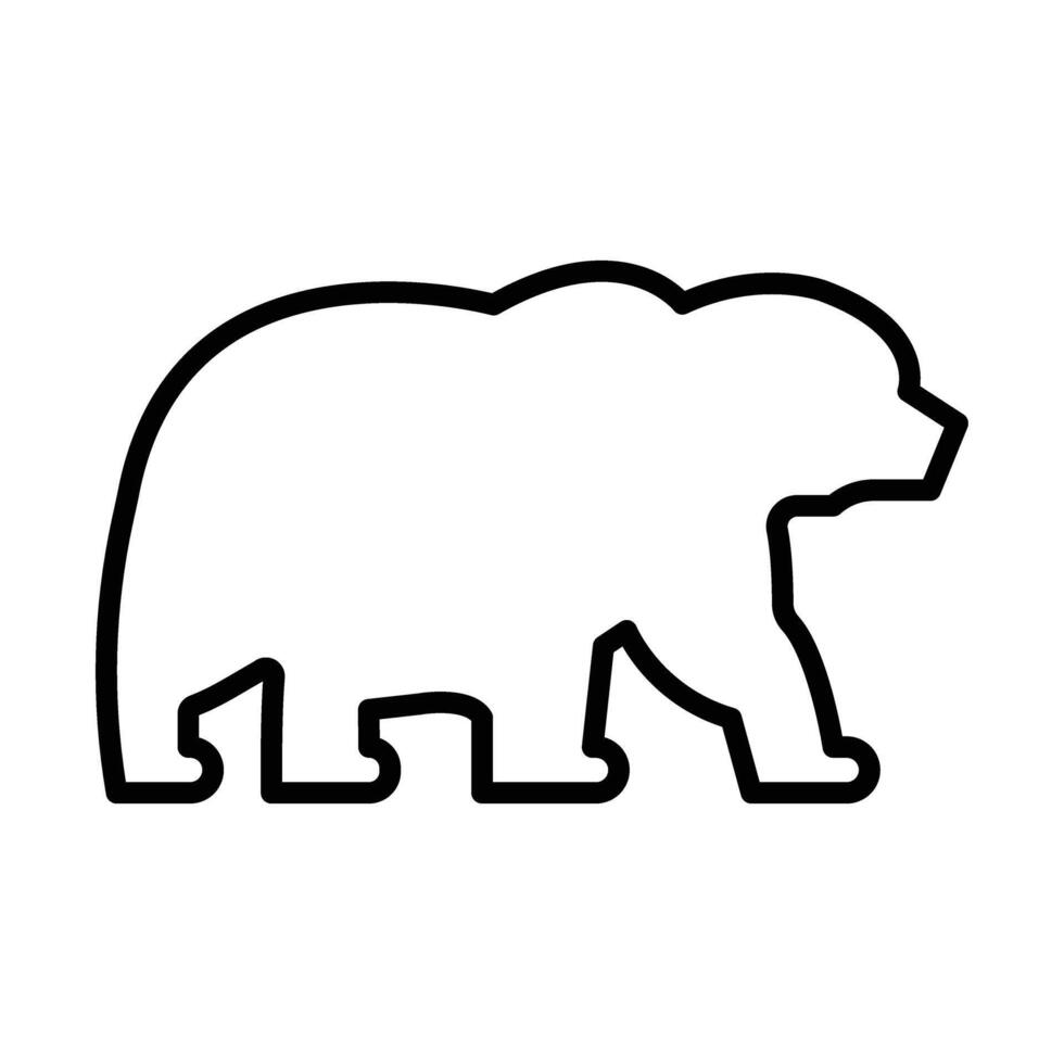 Bear Line Icon Design vector