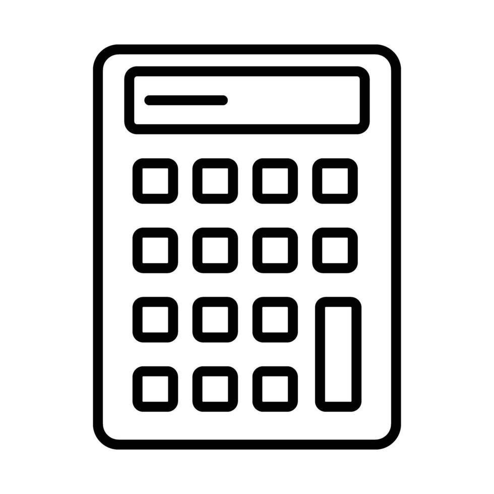Calculator Line Icon Design vector