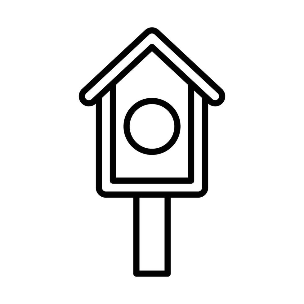 pájaro casa línea icono diseño vector