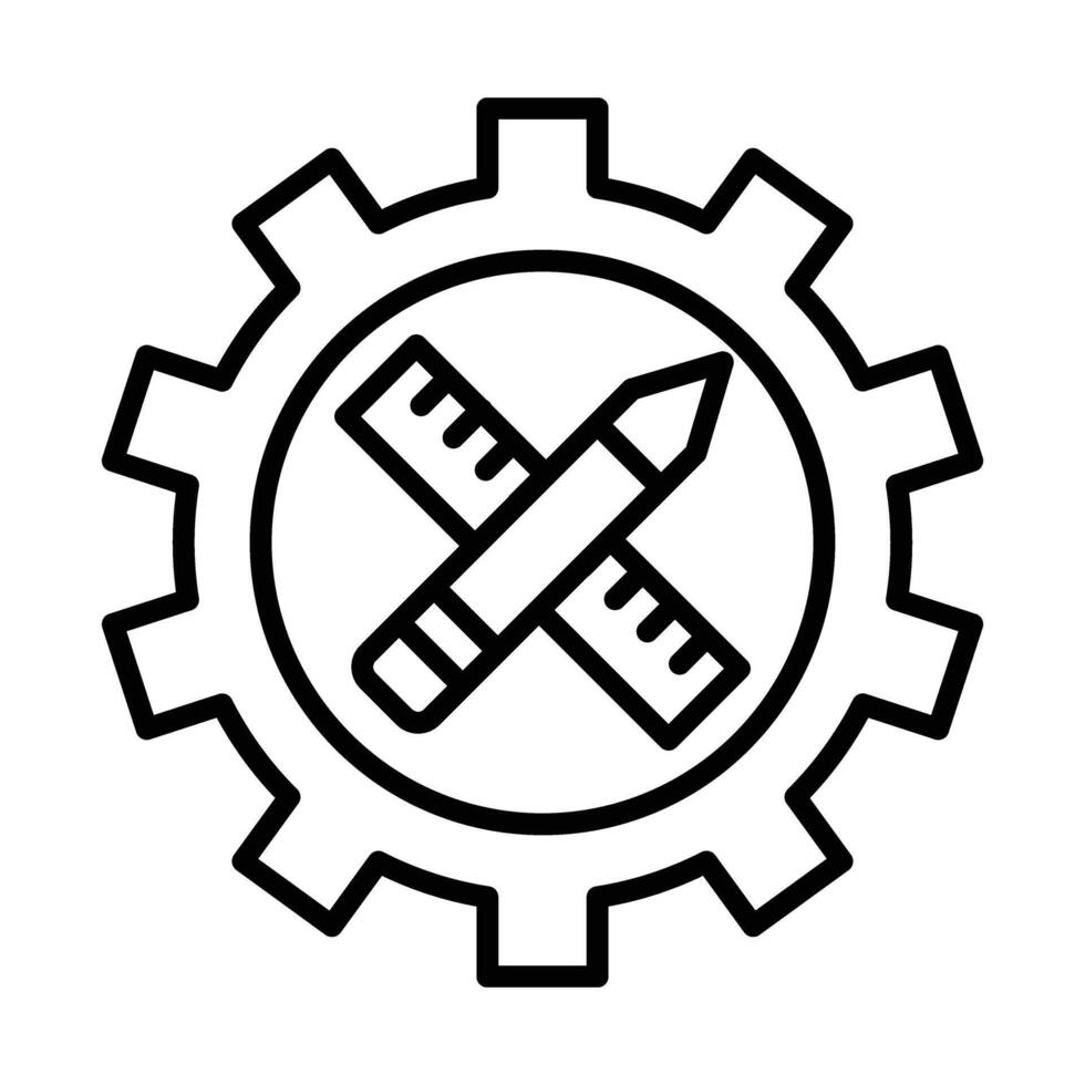 Gear Line Icon Design vector