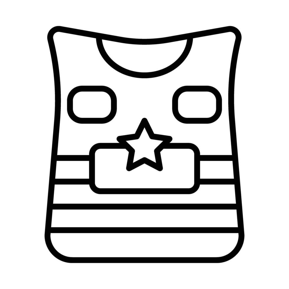 Protector vest Line Icon Design vector