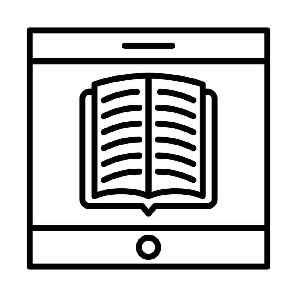 Ebook Line Icon Design vector