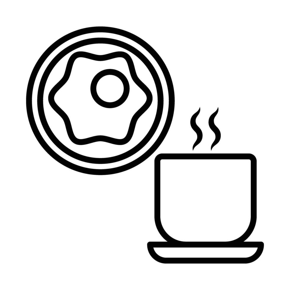 Breakfast Line Icon Design vector