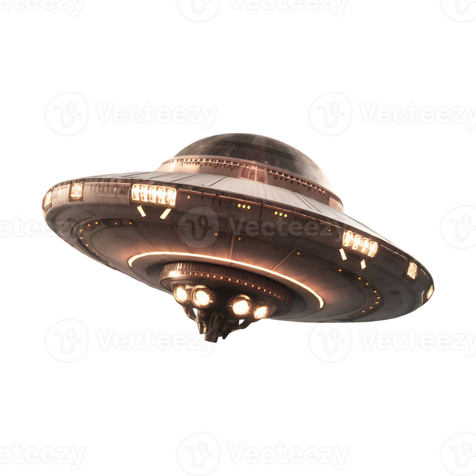 Ufo alien futuristic ufo spaceship isolated on transparent background png