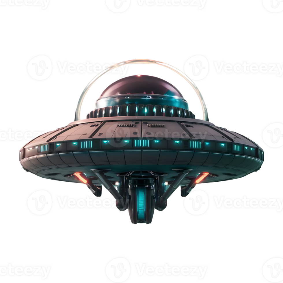 Ufo alien futuristic ufo spaceship isolated on transparent background png