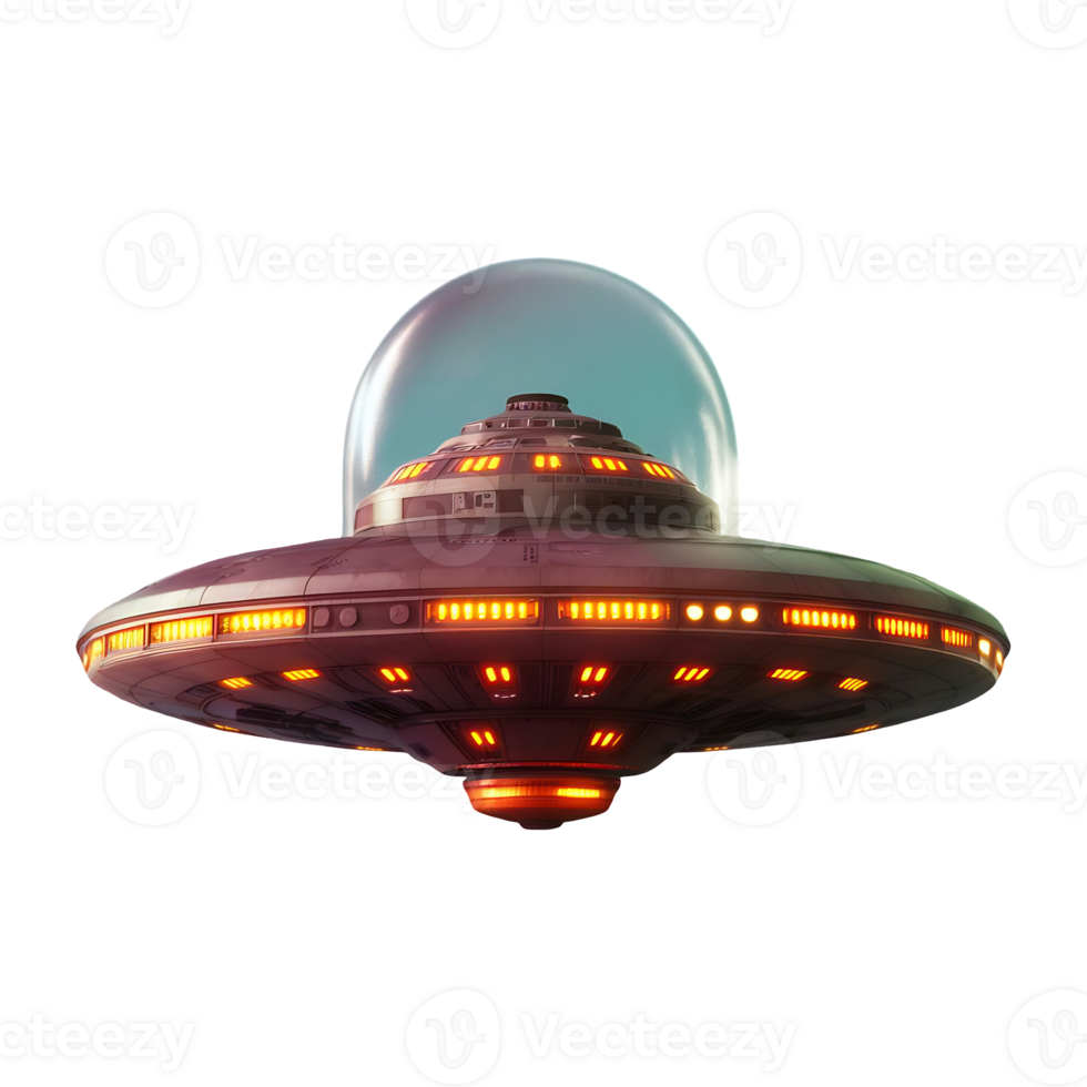 Ufo alien futuristic ufo spaceship isolated on transparent background png
