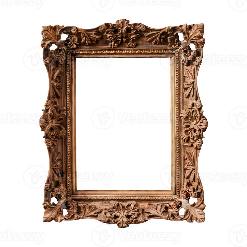 Classic frame skillfully carved isolated on transparent background png