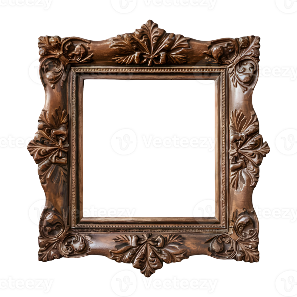 Classic frame skillfully carved isolated on transparent background png