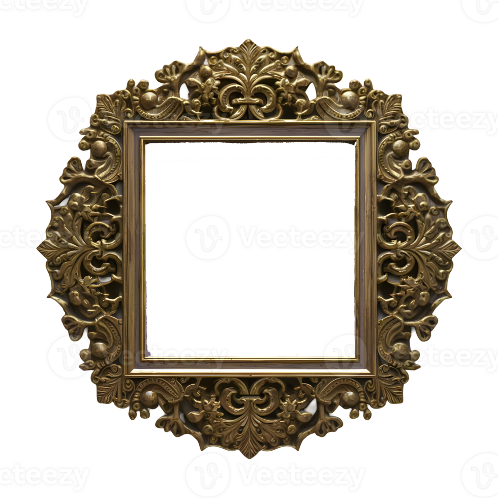 Classic frame skillfully carved isolated on transparent background png