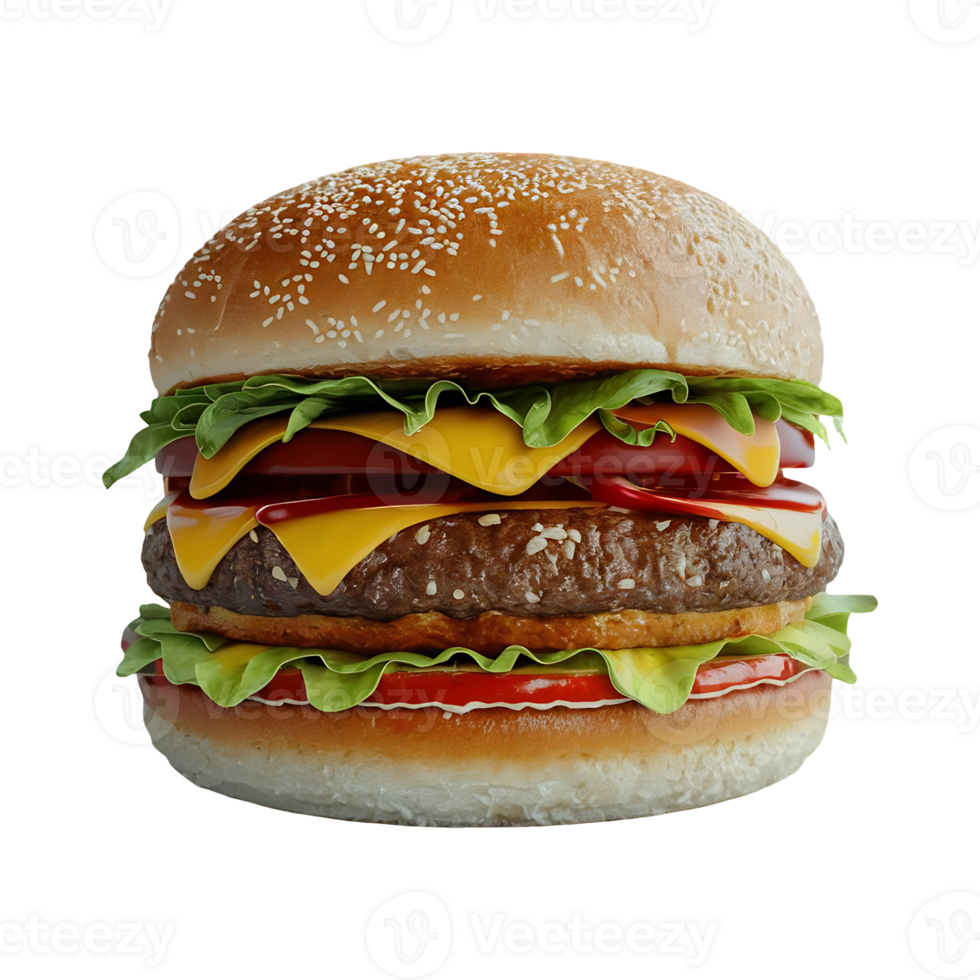 Hamburger food burger isolated on transparent background png