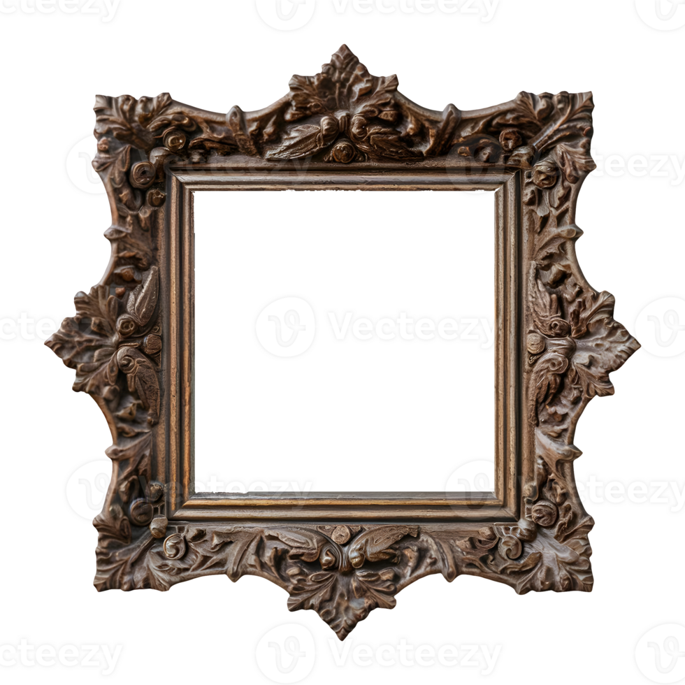 Classic frame skillfully carved isolated on transparent background png