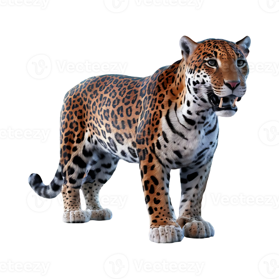 Jaguar leopard wildcat clipart isolated on transparent background png