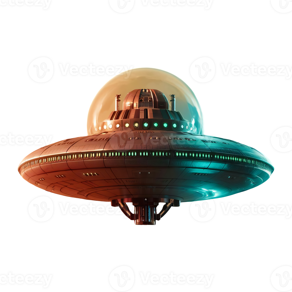 Ufo alien futuristic ufo spaceship isolated on transparent background png