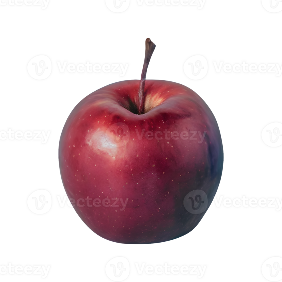 Red apple withered isolated on transparent background png