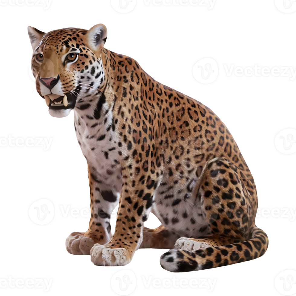 Jaguar leopard wildcat clipart isolated on transparent background png