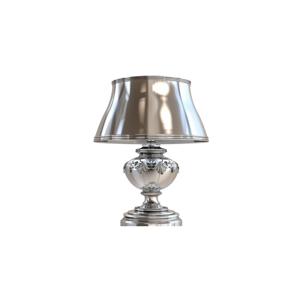 Silver Decoration Lamp for a Glamorous Home isolated on transparent background png