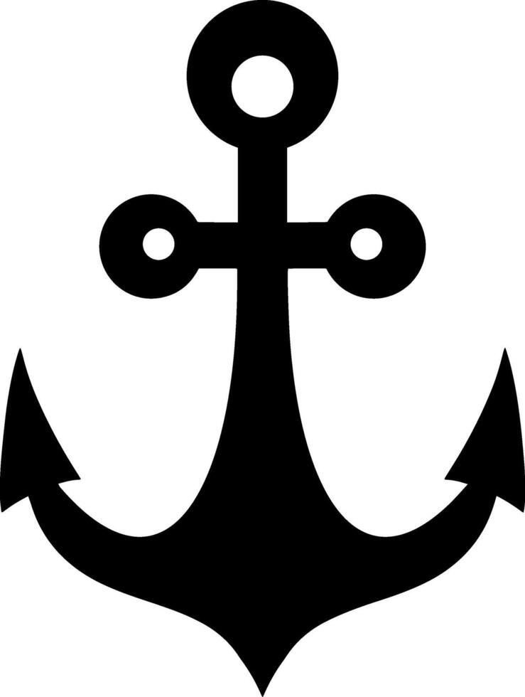 Stencil anchor clipart Sea symbol vector