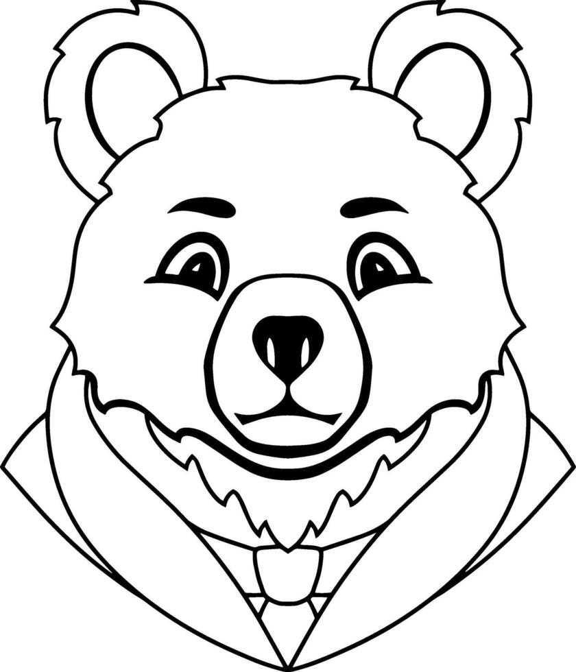 dibujos animados oso clipart animal logo colorante página libro vector