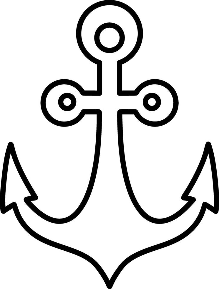 Sketch anchor clipart Sea symbol vector