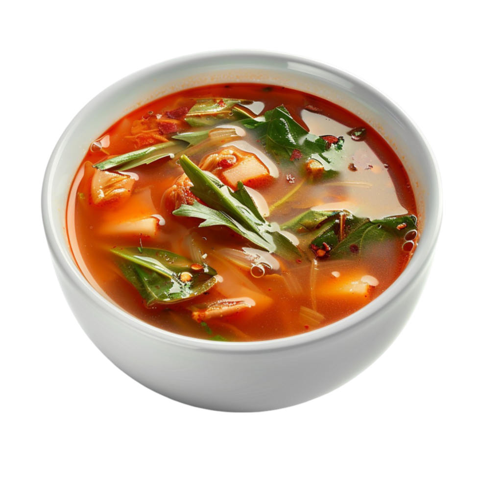 Generated AI Delicious Roast Chicken soup isolated on a transparent background png