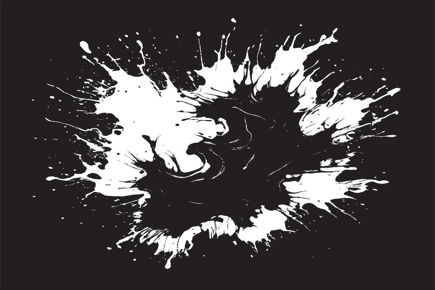 black ink splashes on white canvas monochrome background texture vector