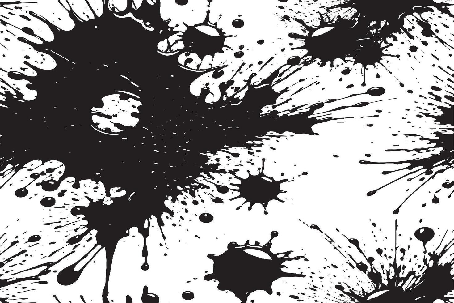 black ink splashes on white canvas monochrome background texture vector