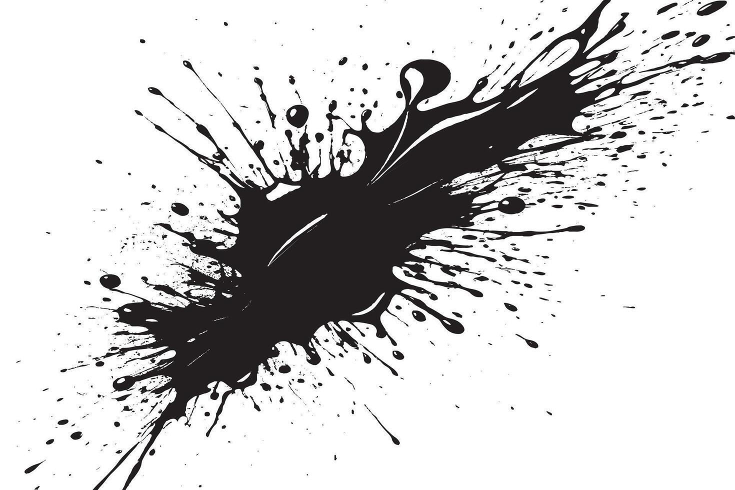 black ink splashes on white canvas monochrome background texture vector