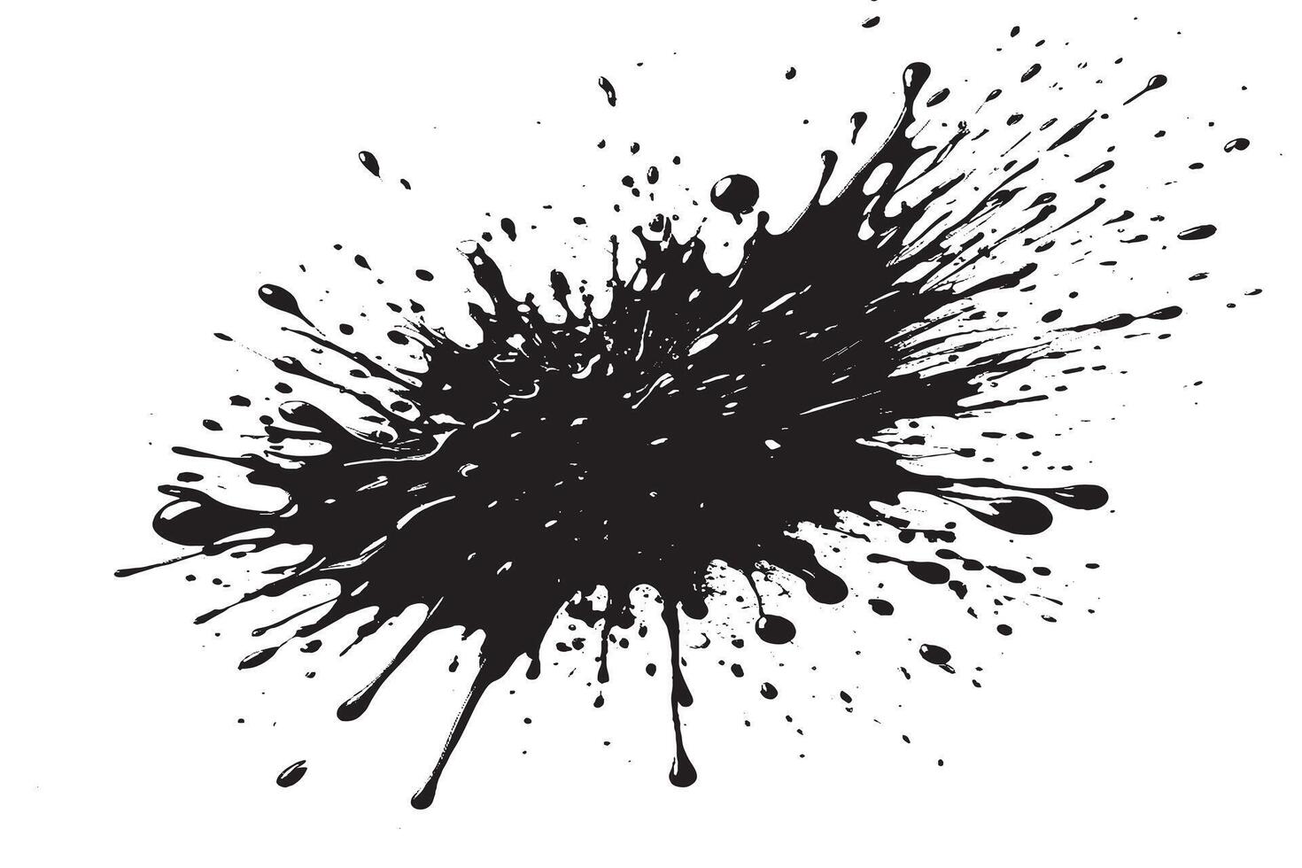 black ink splashes on white canvas monochrome background texture vector