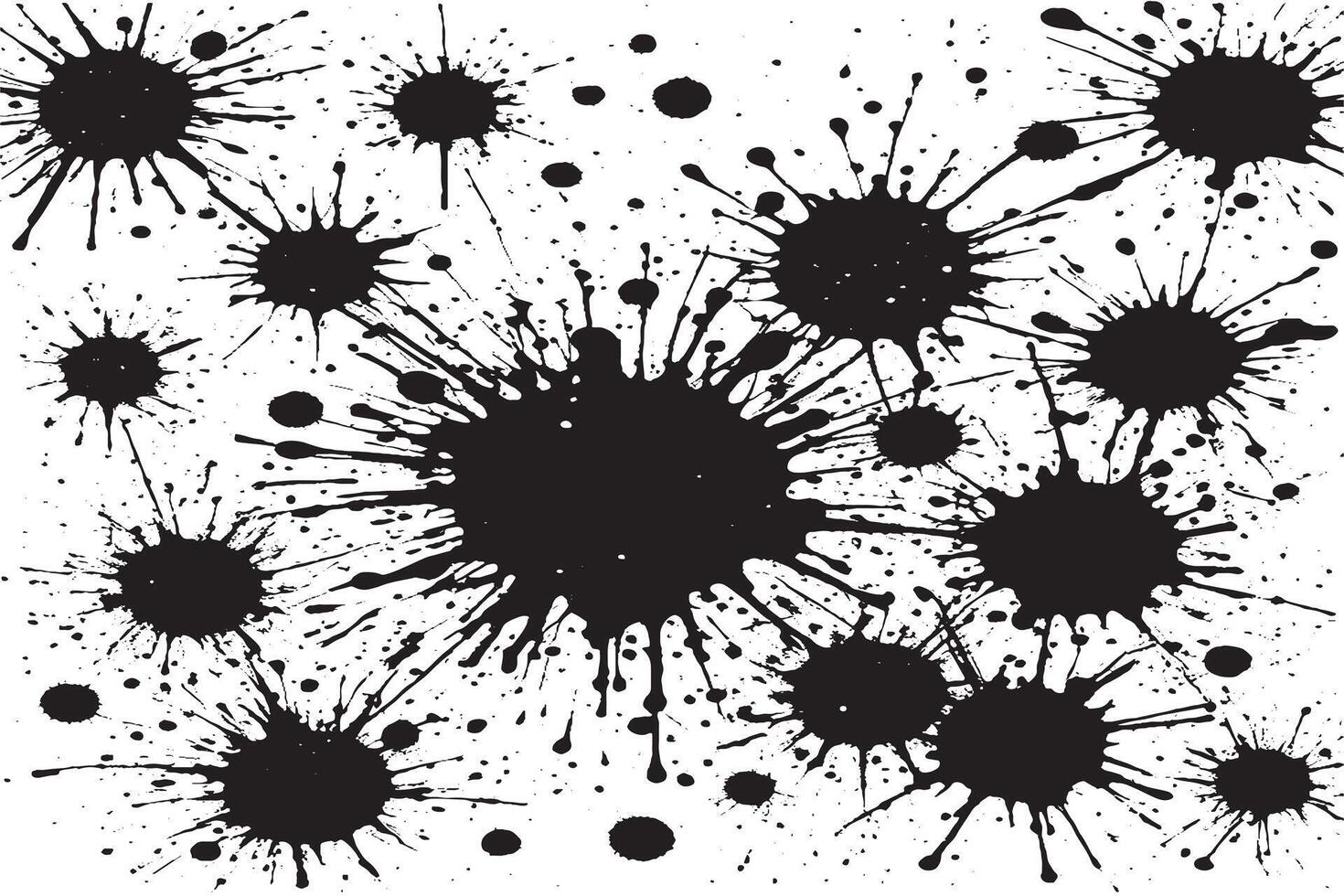 black ink splashes on white canvas monochrome background texture vector