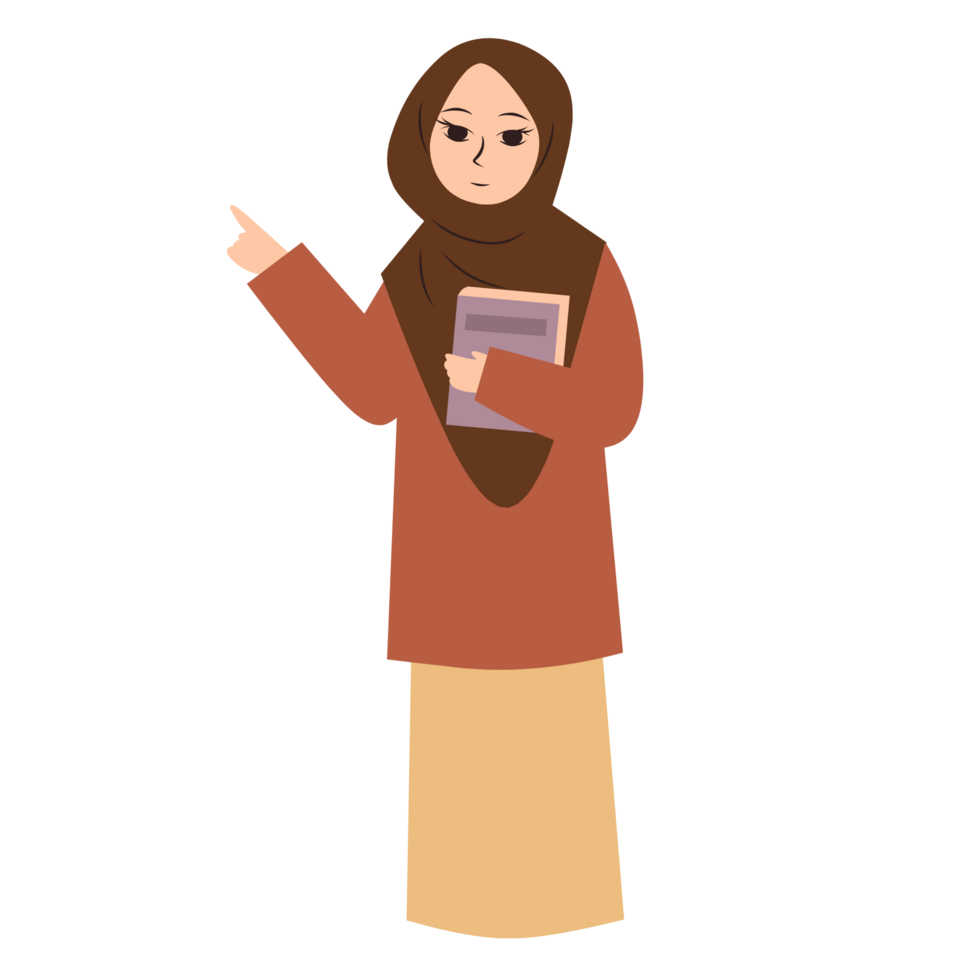 Muslim teacher giving explaination png