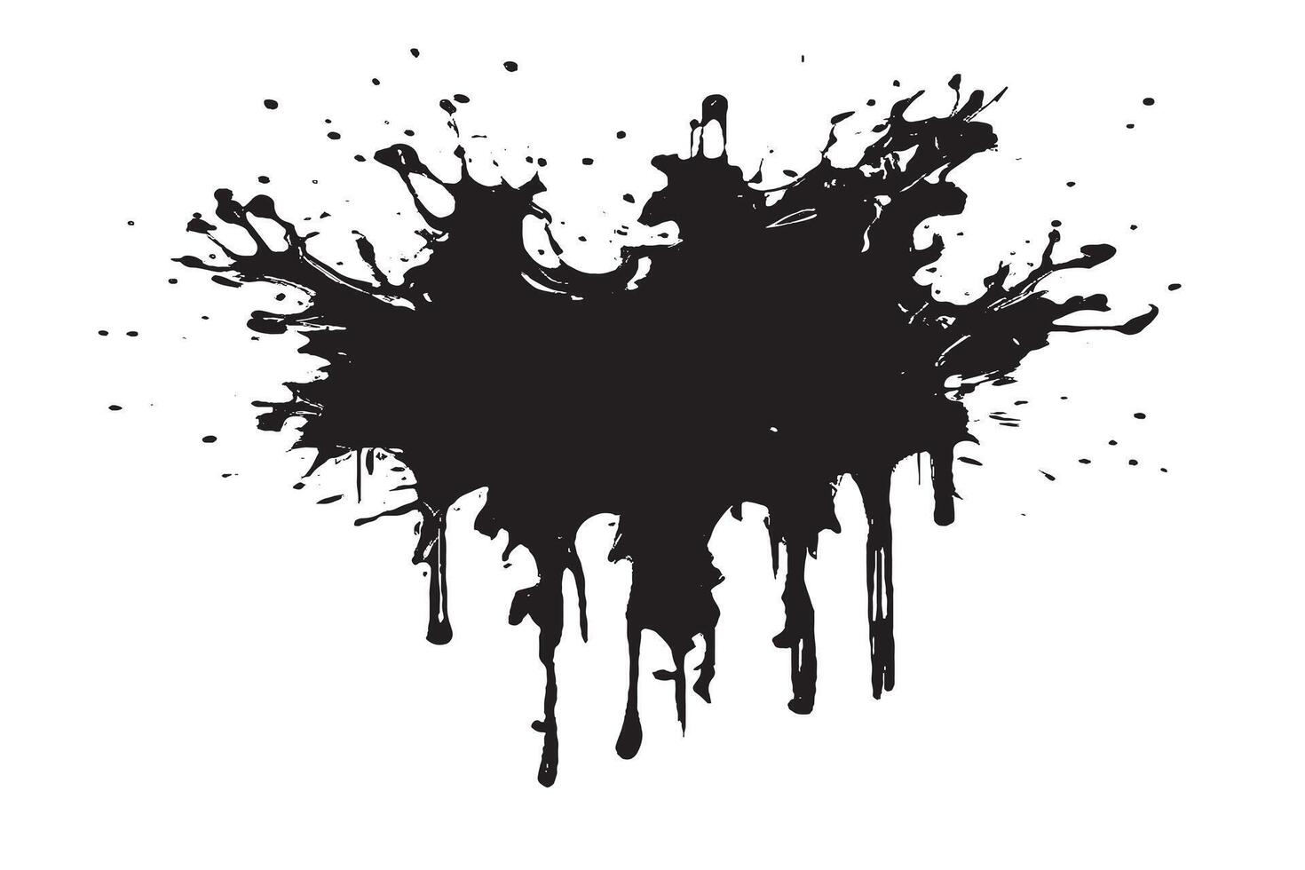 black ink splashes on white canvas monochrome background texture vector