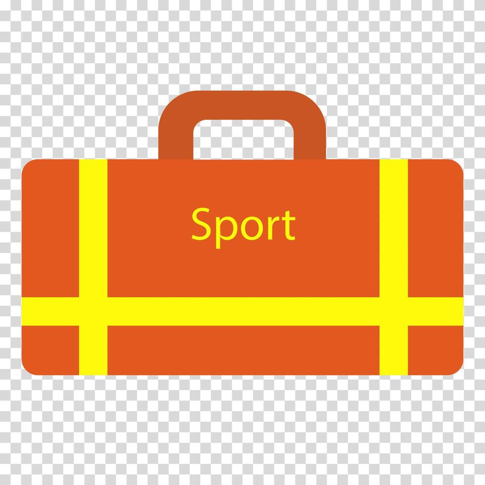 Red sports handle with yellow straps, flat design, simple image, cartoon style. The concept of a healthy lifestyle and sports. line icon for business and advertising vector