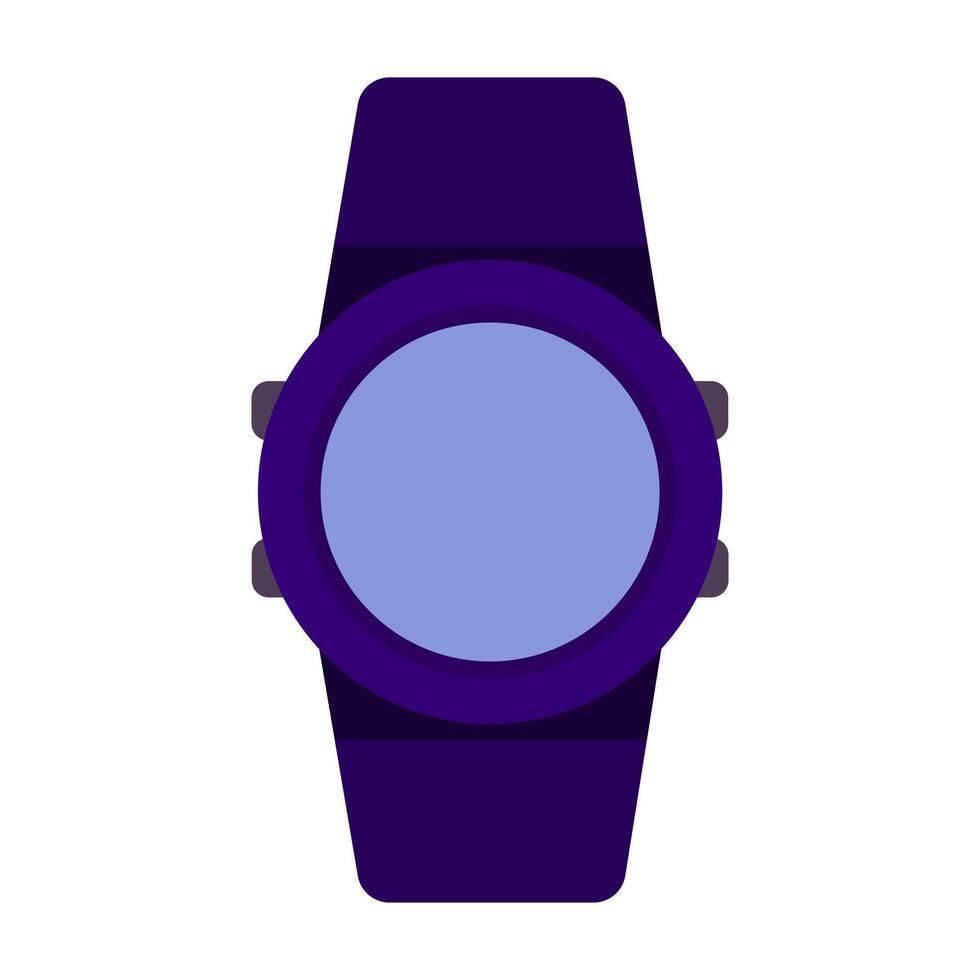 Wristwatch, smartwatch, wrist accessory, time tracking, punctuality, flat design, cool colors, simple image, cartoon style. line icon for business and advertising vector