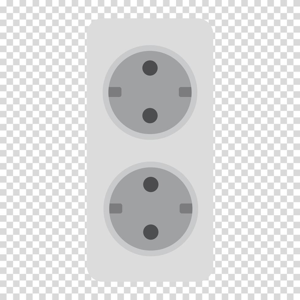 European charging connector with two clips, charger, flat design, simple image, cartoon style. Modern technology concept. line icon for business and advertising vector