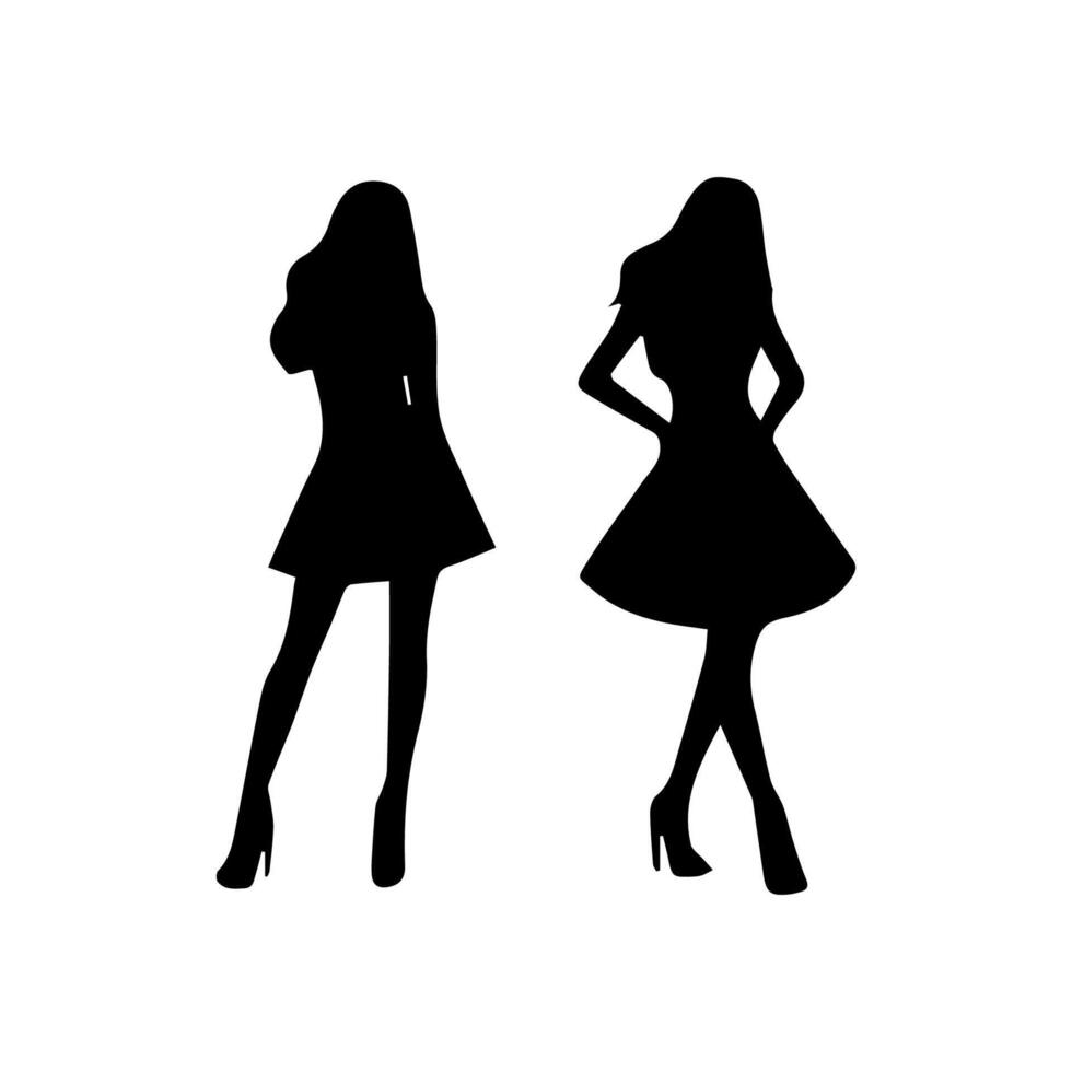 women silhouette flat in white background vector