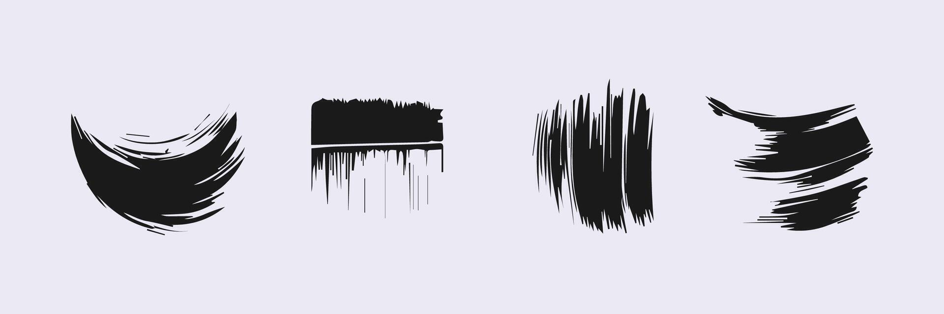 paint brush stroke, ink splatter and artistic design elements. Dirty watercolor texture, box, frame, grunge background, splash or creative shape for social media. Abstract drawing. vector